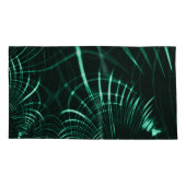 ジャングルグリーンとネオミントのミックスの尖った曲線 枕カバー (裏面-左)