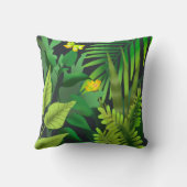 ジャングルグリーンと黄色の蝶 クッション (裏面)