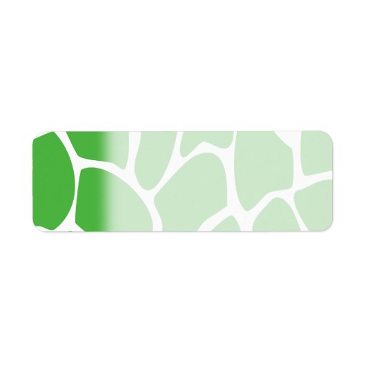 ジャングルグリーンのキリンプリントパターン。 ラベル (正面)