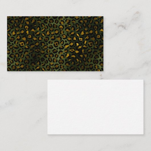 ジャングルグリーンイエローチーターヒョウ柄 名刺 (正面/裏面)