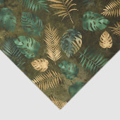 ジャングルグリーンイエロートロピカルパーム葉 薄葉紙 (詳細)