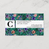 ジャングルグリーンサンゴの水彩緑のパターン 名刺 (裏面)