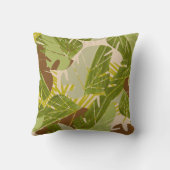 ジャングルグリーンリーサファリリーフトロピカルハンドドロード クッション (裏面)