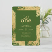 ジャングルグリーンワイルドワンお誕生日パーティー招待状 招待状 (スタンド正面)