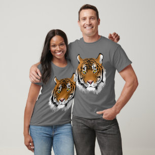 ジャングルグ芸術的レーのタイガーアートプリント Tシャツ