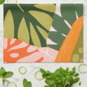 ジャングルコラージュI キッチンタオル (折り畳み)