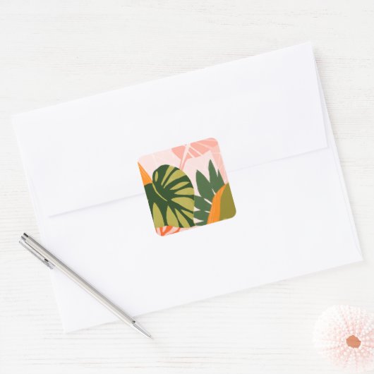 ジャングルコラージュI スクエアシール (封筒)