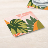 ジャングルコラージュI スクエアペーパーコースター (アングル)