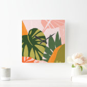 ジャングルコラージュI スクエア壁時計 (ホーム)