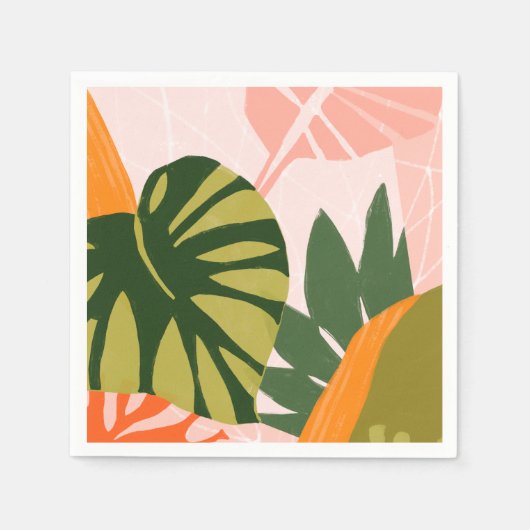 ジャングルコラージュI スタンダードカクテルナプキン (正面)