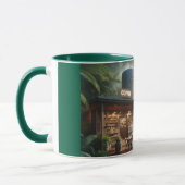 ジャングルコーヒーオアシス 壮大な火山ビュー マグカップ (左)