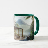 ジャングルコーヒーオアシス 壮大な火山ビュー マグカップ (正面右)
