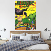 ジャングルゴリラズレイアヴィンテージ漫画 キャンバスプリント (インサイチュ (寝室))