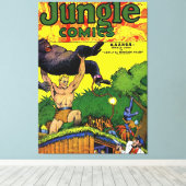 ジャングルゴリラズレイアヴィンテージ漫画 キャンバスプリント (インサイチュ (ウッドフロア))