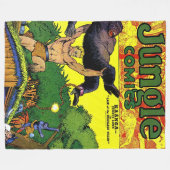 ジャングルゴリラズレイアヴィンテージ漫画 フリースブランケット (正面(横))
