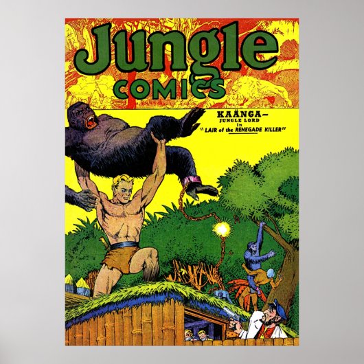 ジャングルゴリラズレイアヴィンテージ漫画 ポスター (正面)