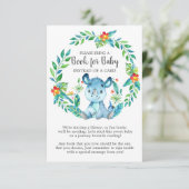 ジャングルサイの赤ちゃんシャワーベビー用ブック エンクロージャーカード (スタンド正面)