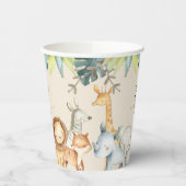 ジャングルサファリかわいい動物ニュートラルベビーシャワー 紙コップ (左)