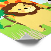 ジャングルサファリかわいい動物パーソナライズされた写真 ポスター (角)