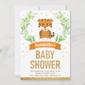 ジャングルサファリかわいい虎の赤ちゃんシャワー 招待状 (正面)