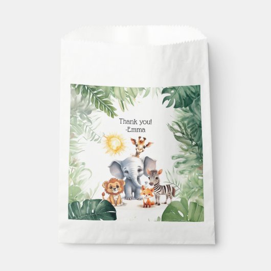 ジャングルサファリかわいい赤ちゃん動物の子供パーティーテーマ フェイバーバッグ (正面)