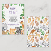 ジャングルサファリがブックカードベビーシャワーを持ち込む エンクロージャーカード (正面/裏面)
