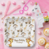 ジャングルサファリとジャラフェスバースデーパーティー ペーパープレート (パーティー)