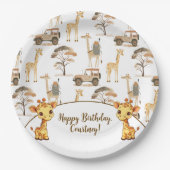 ジャングルサファリとジャラフェスバースデーパーティー ペーパープレート (正面)