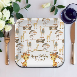 ジャングルサファリとジャラフェスバースデーパーティー ペーパープレート