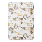 ジャングルサファリとジャラフェスパターン バスマット (正面縦)