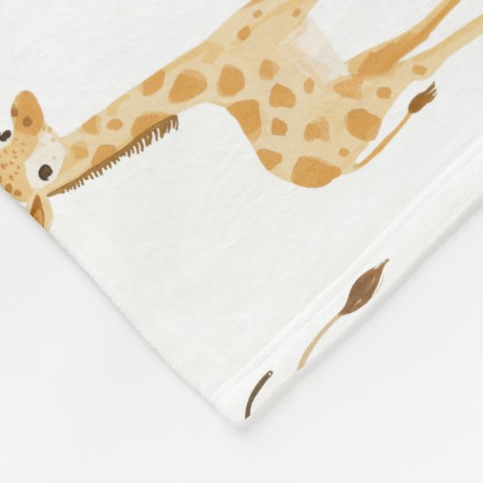 ジャングルサファリとジャラフェス子供部屋パターンキッズ フリースブランケット (角)