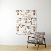 ジャングルサファリとジャラフェス子供部屋柄 タペストリー (インサイチュ)