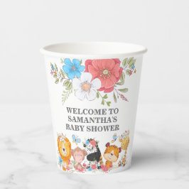 ジャングルサファリのかわいい熱帯パーティー 紙コップ