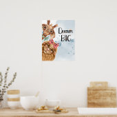 ジャングルサファリのウィルドン赤ちゃんシャワー青い水色 ポスター (キッチン)