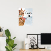 ジャングルサファリのウィルドン赤ちゃんシャワー青い水色 ポスター (ホームオフィス)