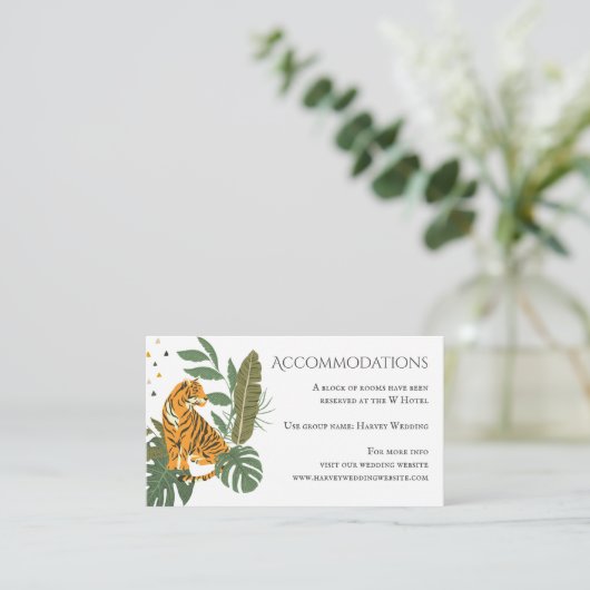 ジャングルサファリのトラの結婚式の調節 エンクロージャーカード (スタンド正面)