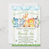 ジャングルサファリのベビーシャワーの招待状の招待 招待状 (正面)