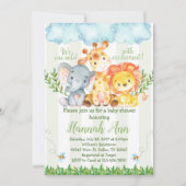 ジャングルサファリのベビーシャワーの招待状の招待 招待状 (正面)