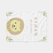 ジャングルサファリのライオンのフリースブランケット フリースブランケット (正面(横))