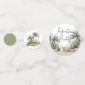 ジャングルサファリの動物の冒険がテーブルを待つ コンフェッティ (裏面)