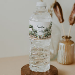 ジャングルサファリの動物の冒険が赤ちゃんシャワーを待つ ペットボトルラベル