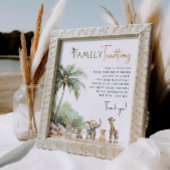 ジャングルサファリの動物の家族の伝統のサイン ポスター