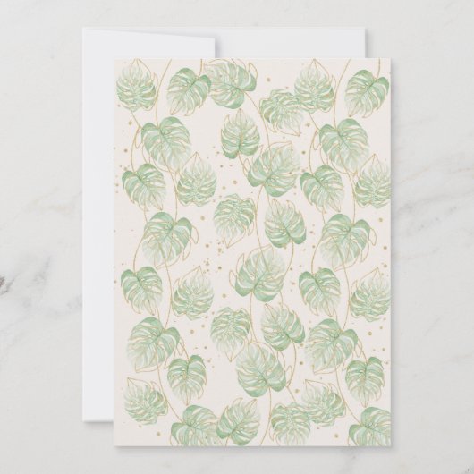 ジャングルサファリの動物の熱帯性ベビーシャワー 招待状 (裏面)