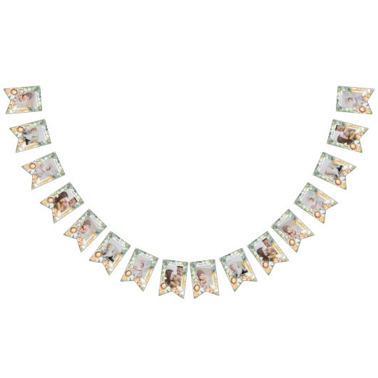 ジャングルサファリの動物の男の子の誕生日の写真  バンティングフラッグ (全)