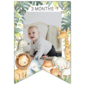 ジャングルサファリの動物の男の子の誕生日の写真  バンティングフラッグ (第2の旗)