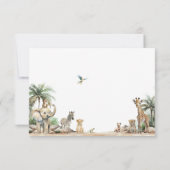 ジャングルサファリの動物の知恵のカードの言葉 サンキューカード (裏面)