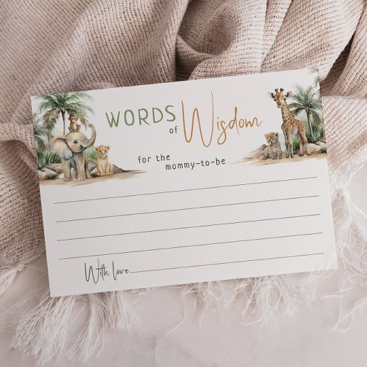 ジャングルサファリの動物の知恵のカードの言葉 サンキューカード