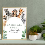 ジャングルサファリの動物の赤ちゃんシャワーが楽しめる ポスター<br><div class="desc">ジャングルサファリ動物の赤ちゃんシャワーおごりポスター</div>