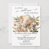 ジャングルサファリの動物の途中の小さな野生の1つ 招待状 (正面)