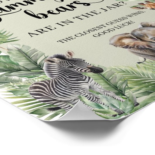 ジャングルサファリの動物はグミベアの数を推測 ポスター (角)